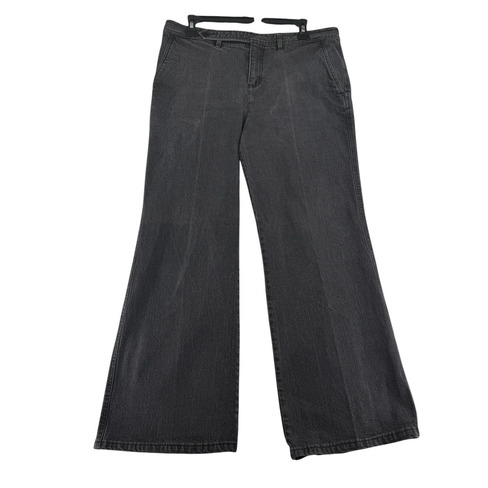 CHAPS Denim Womens Size 10 Black Wash Wide Leg Flare Jeans Stretch Y2K Stretch